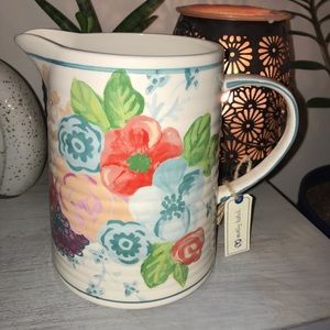 Floral Glass Pitcher